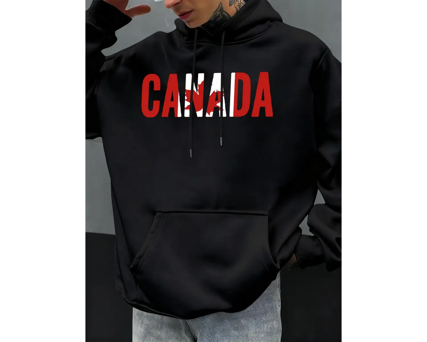 Kanada Akçaağaç Yaprağı Tasarım Erkekler Hoodie Cep Hoody Çok Renkli Rahat Kazaklar Sonbahar