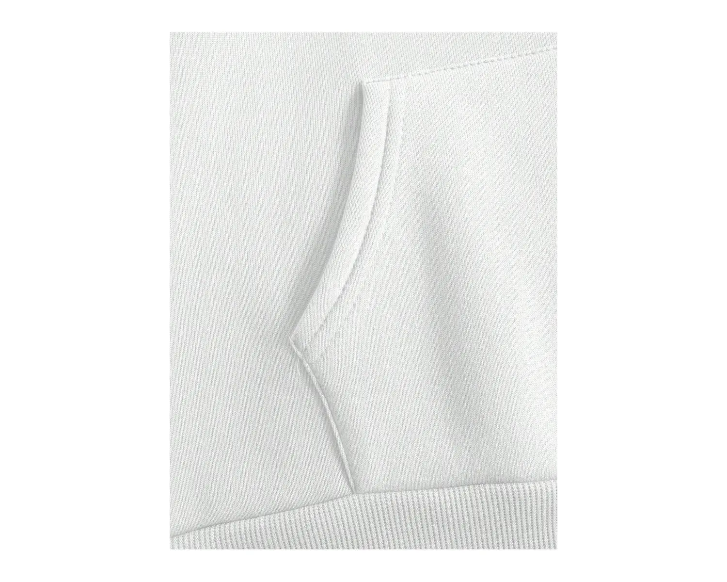 Kanguru Cepli İpli Kapşonlu Beyaz