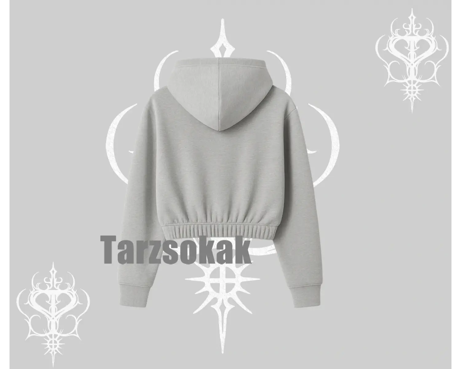 Kapşonlu Crop Sweatshirt Born to Rock Eternal Flame Legacy