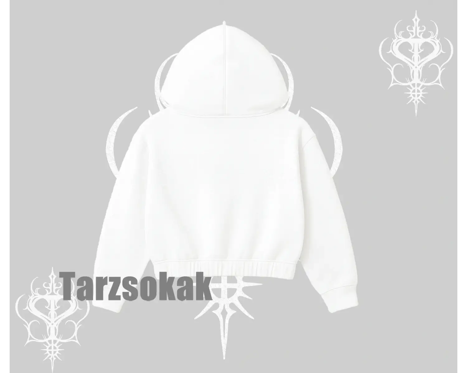 Kapşonlu Crop Sweatshirt Rebellion Skull Underground Street Legacy