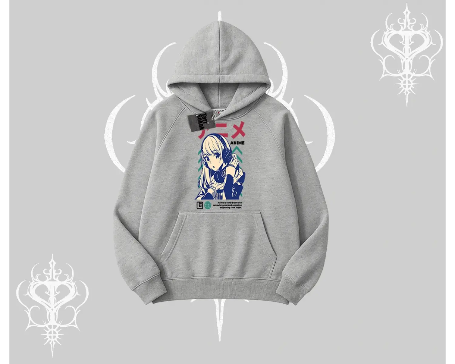 Kapşonlu Sweatshirt Anime Kız Desenli Japon Tarzı
