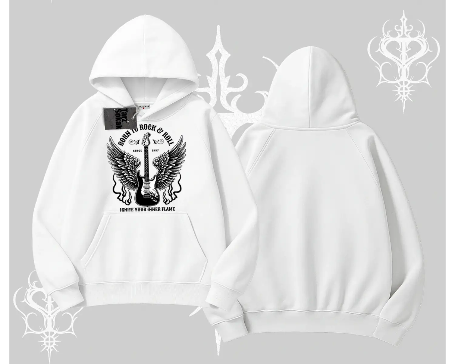 Kapşonlu Sweatshirt Born to Rock Eternal Flame Legacy