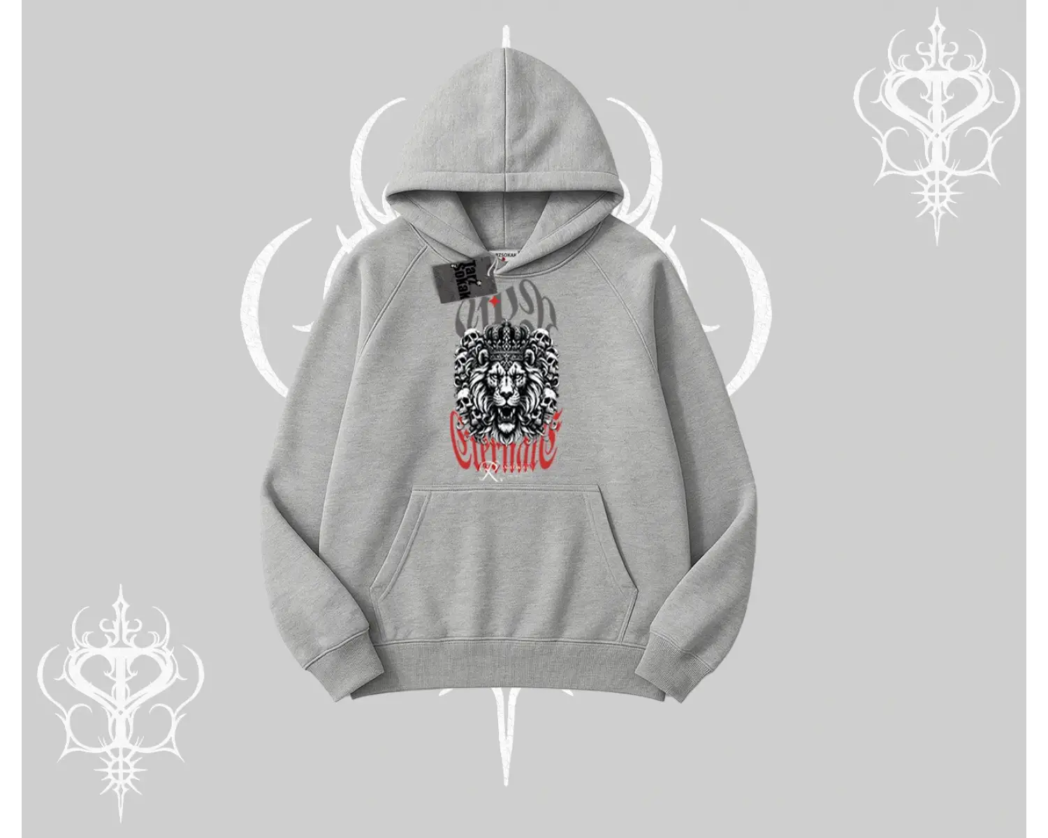 Kapşonlu Sweatshirt Crowned Lion Rock Authority Myth