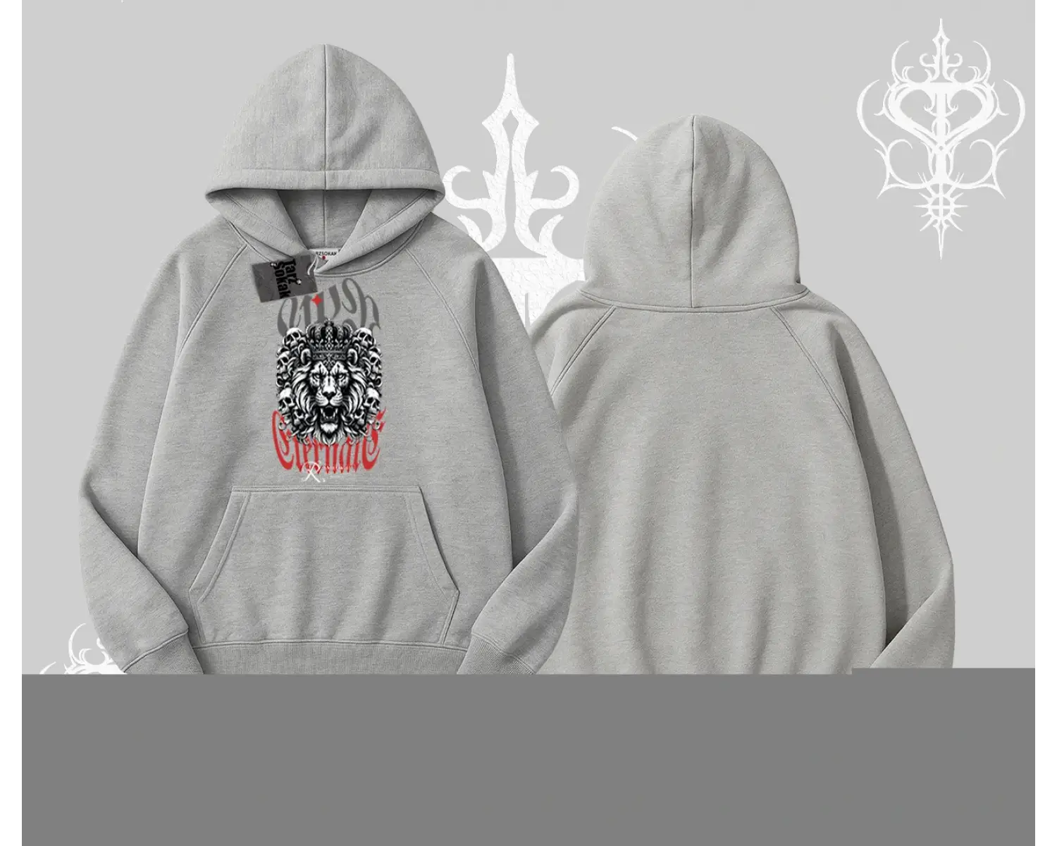 Kapşonlu Sweatshirt Crowned Lion Rock Authority Myth