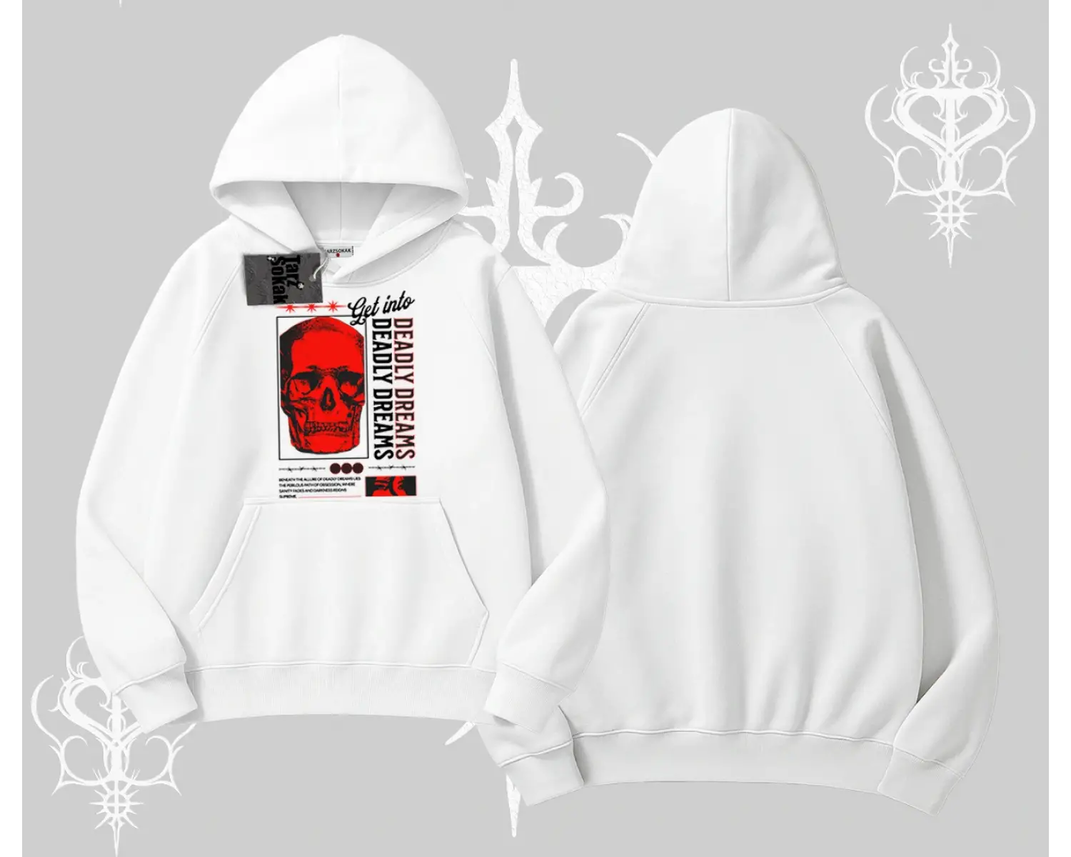 Kapşonlu Sweatshirt Deadly Dreams Skull Redcore Street Manifest