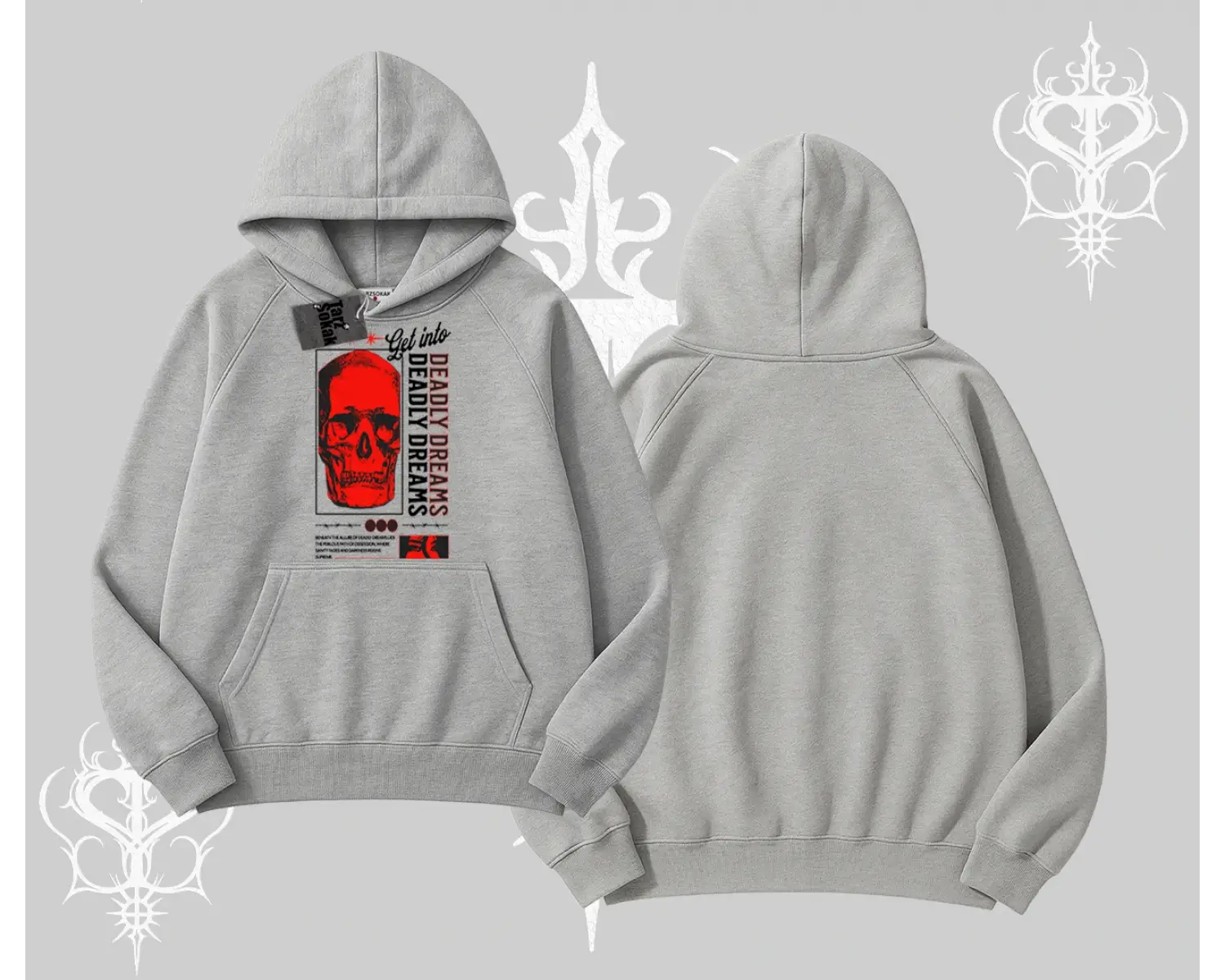 Kapşonlu Sweatshirt Deadly Dreams Skull Redcore Street Manifest