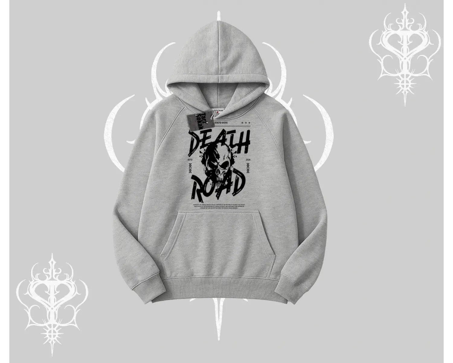 Kapşonlu Sweatshirt Death Road Memento Mori Street Manifest