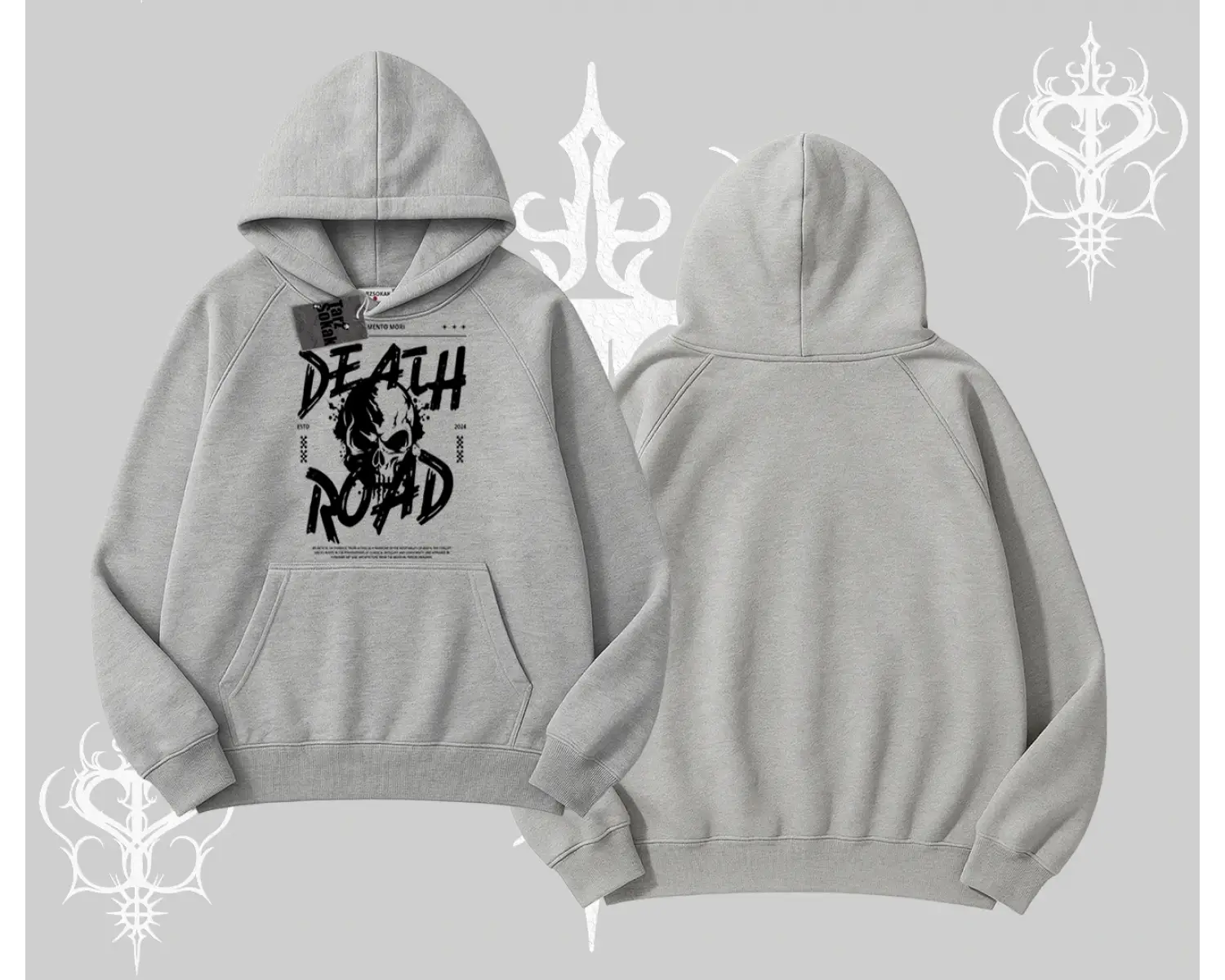 Kapşonlu Sweatshirt Death Road Memento Mori Street Manifest