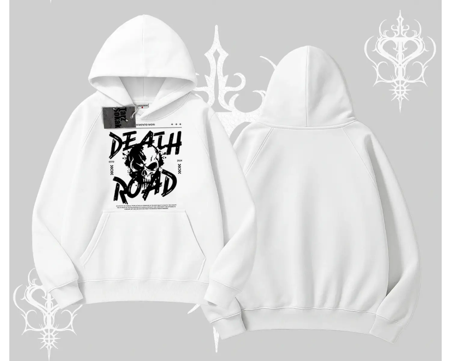 Kapşonlu Sweatshirt Death Road Memento Mori Street Manifest