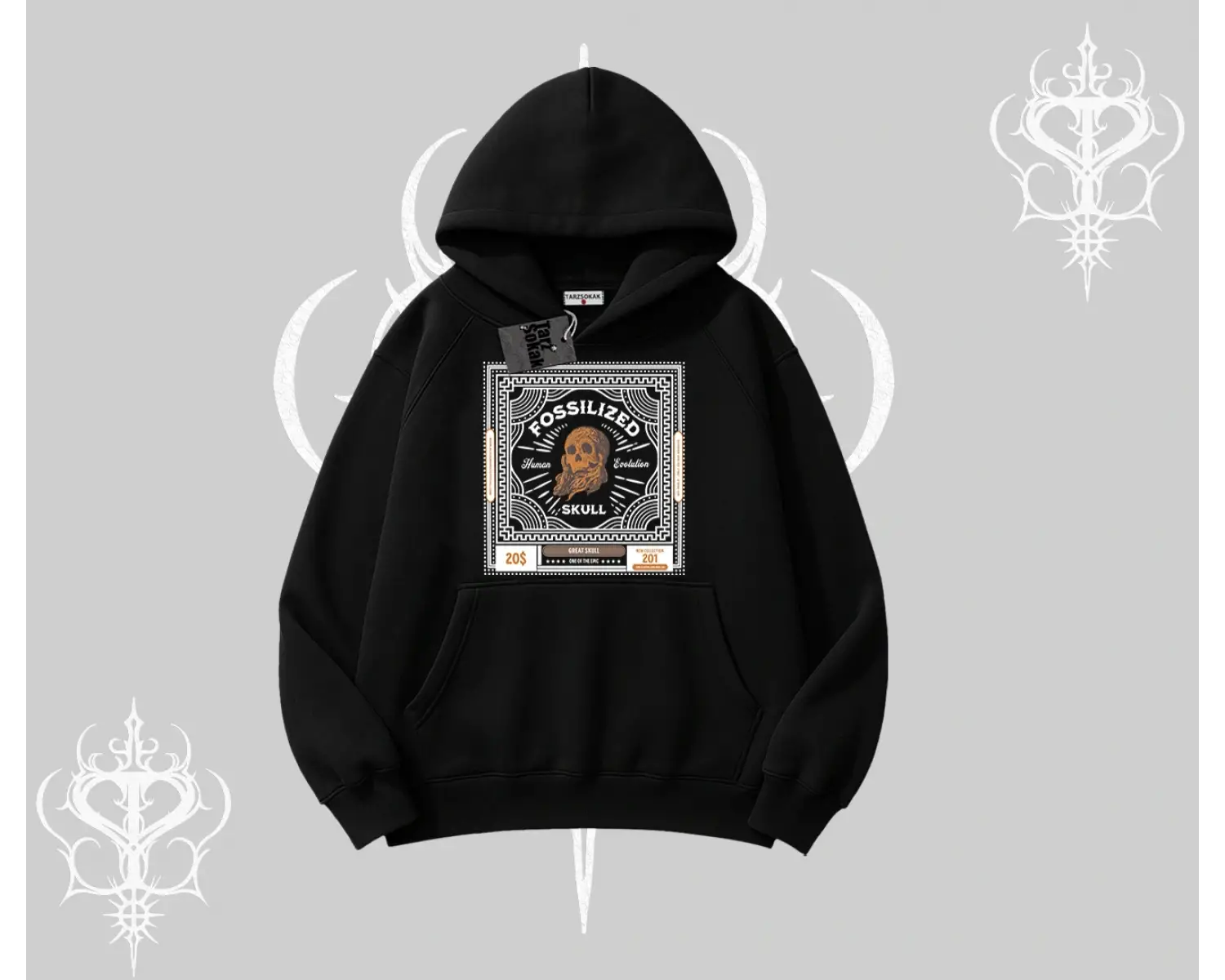 Kapşonlu Sweatshirt Fossilized Skull Underground Archive