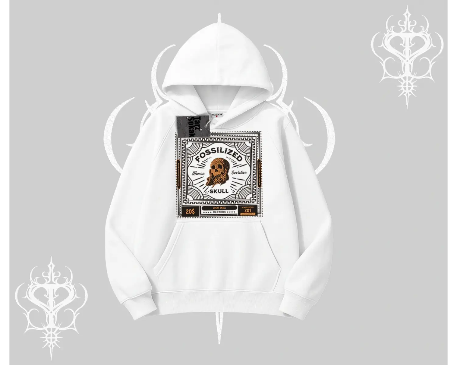 Kapşonlu Sweatshirt Fossilized Skull Underground Archive