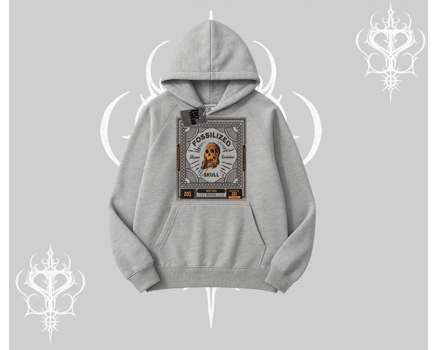 Kapşonlu Sweatshirt Fossilized Skull Underground Archive