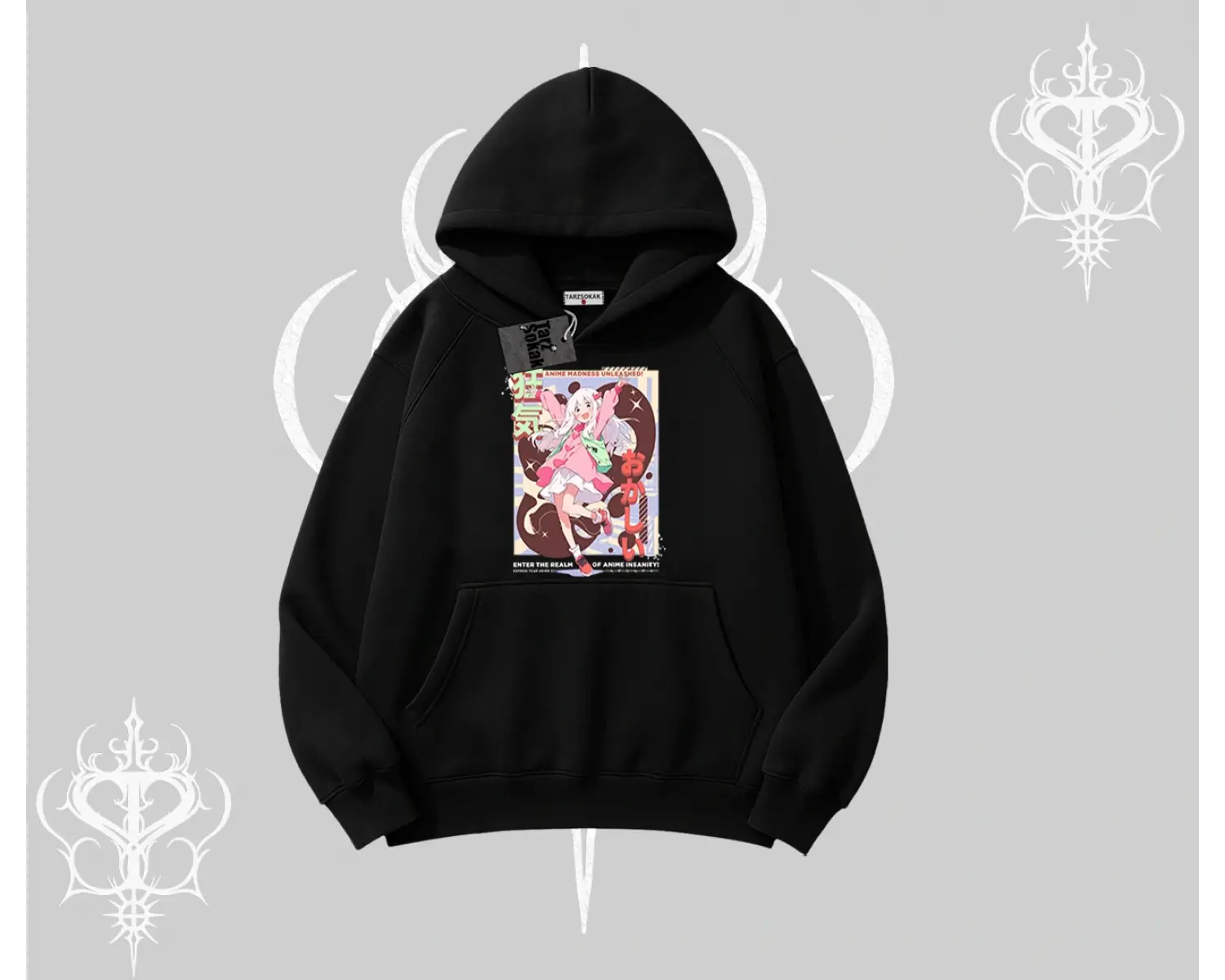 Kapşonlu Sweatshirt Madness Unleashed Anime Girl Baskılı