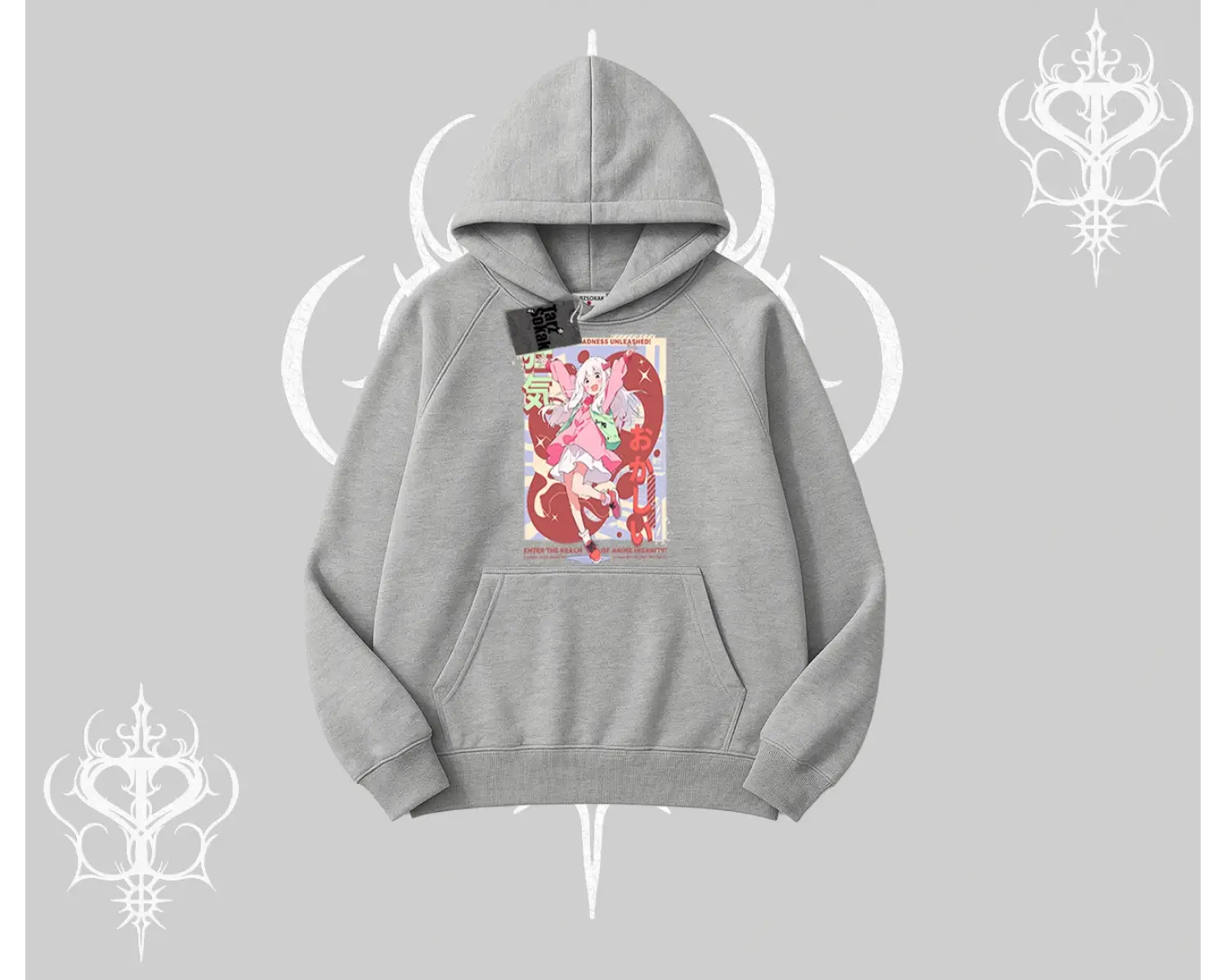 Kapşonlu Sweatshirt Madness Unleashed Anime Girl Baskılı