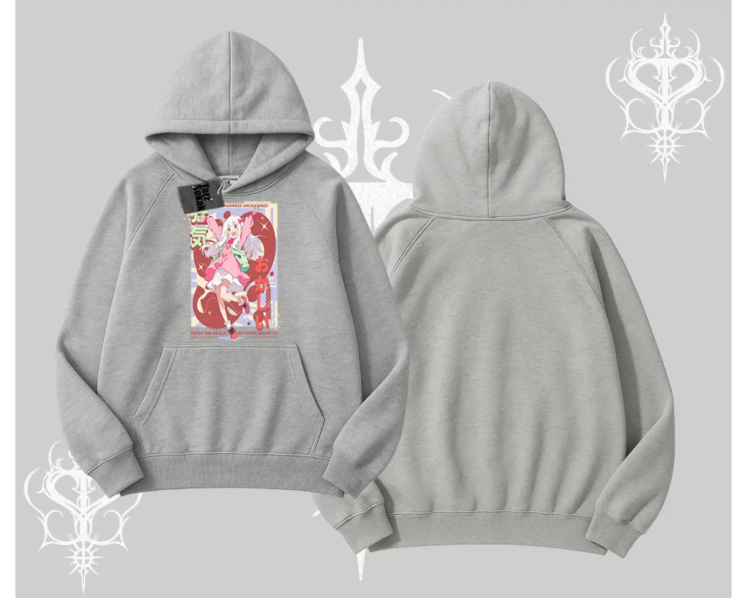 Kapşonlu Sweatshirt Madness Unleashed Anime Girl Baskılı