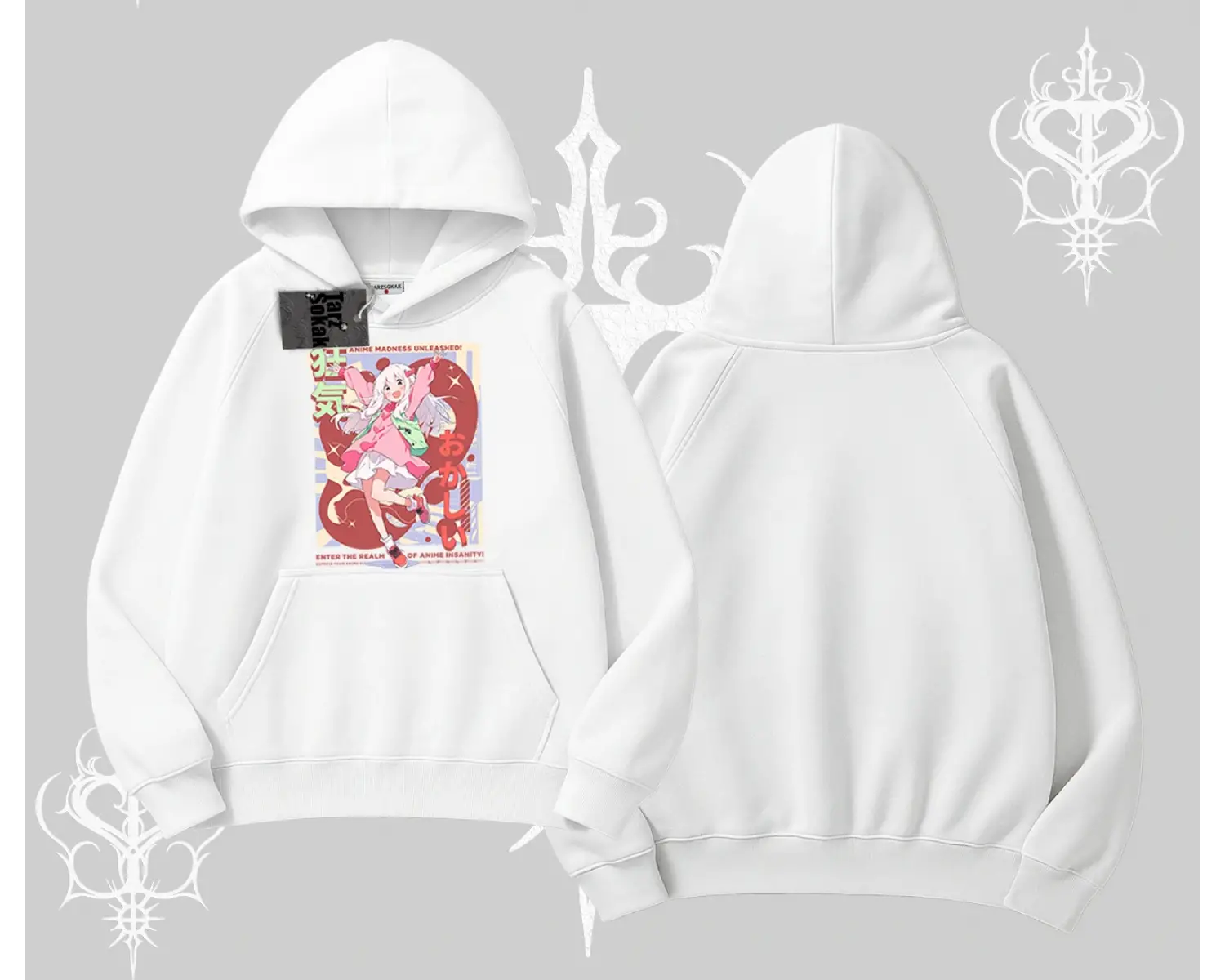 Kapşonlu Sweatshirt Madness Unleashed Anime Girl Baskılı