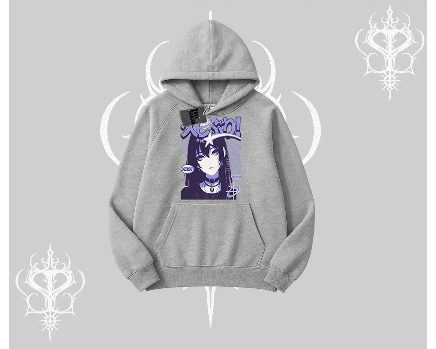 Kapşonlu Sweatshirt Neo Tokyo Girl Y2K Street Anime Aesthetic