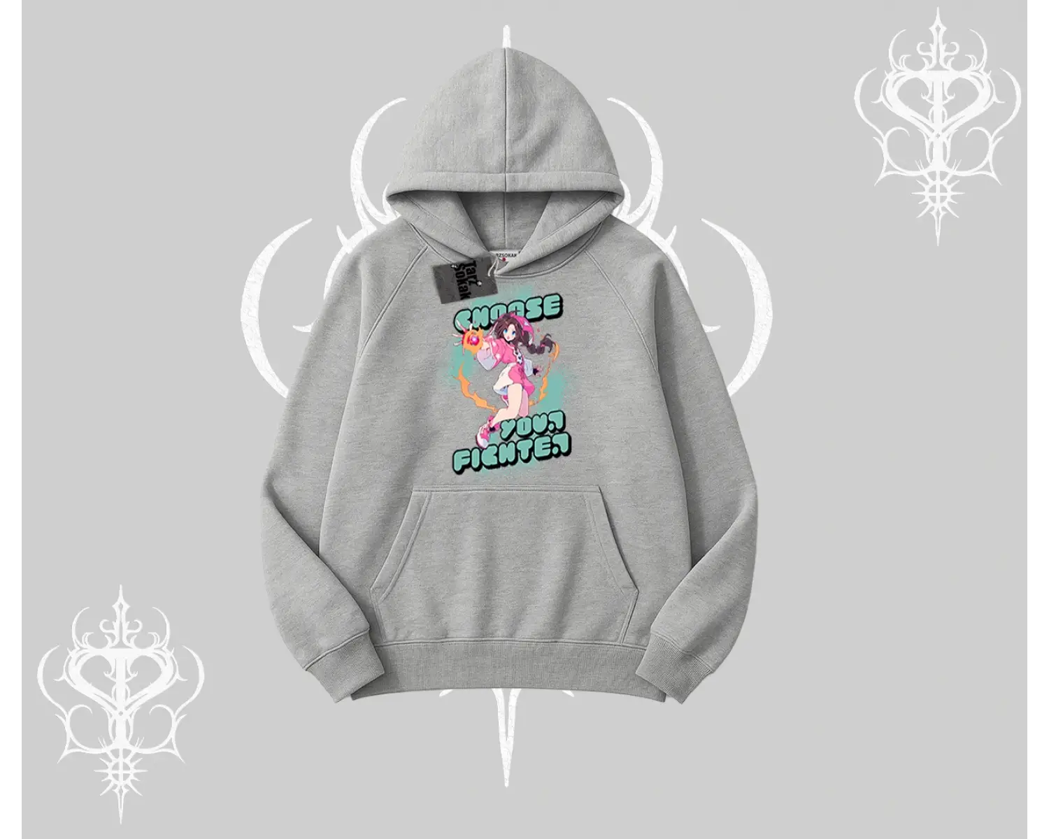 Kapşonlu Sweatshirt Oversize  Anime Kız Desenli Japon Stil