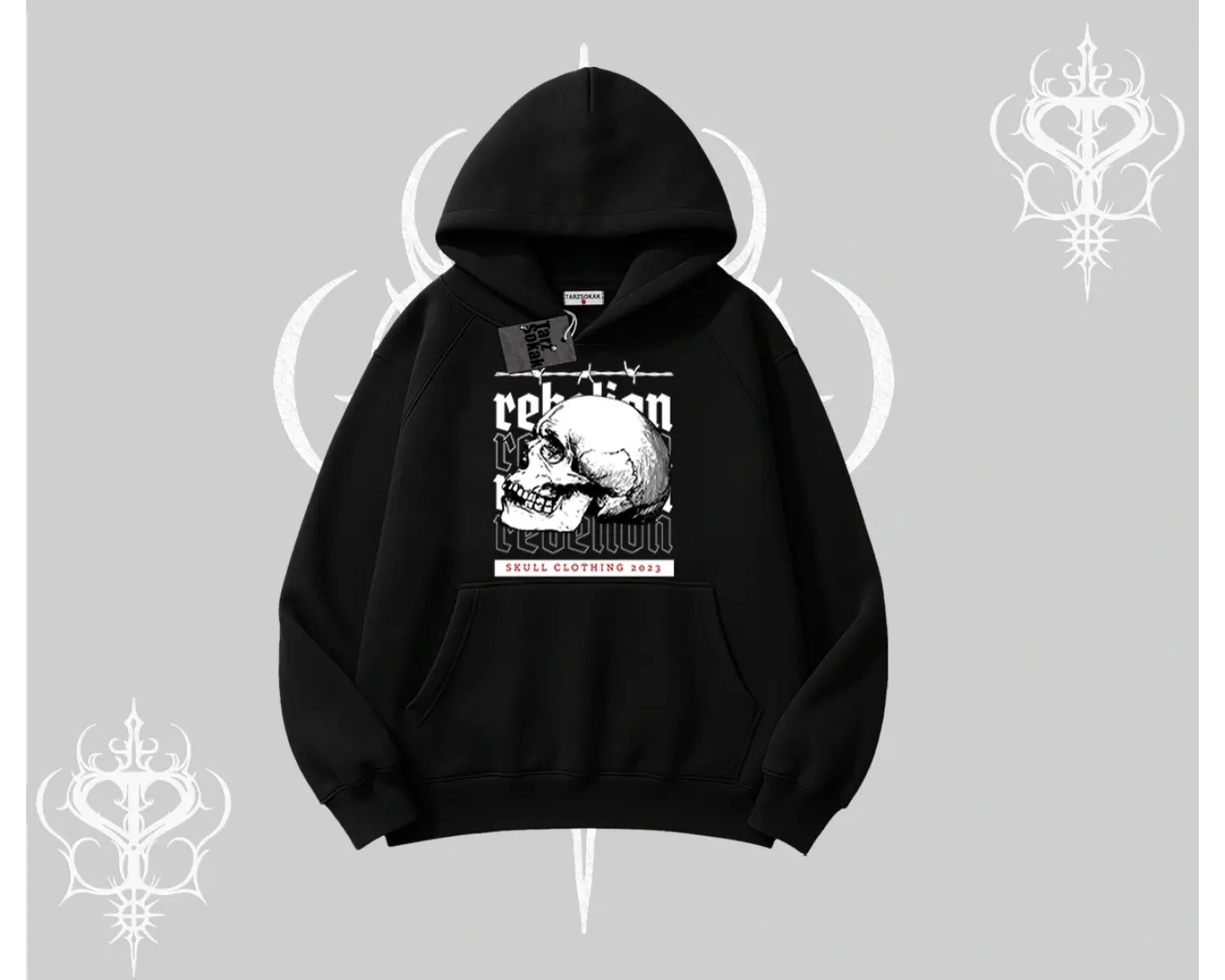 Kapşonlu Sweatshirt Rebellion Skull Underground Street Legacy