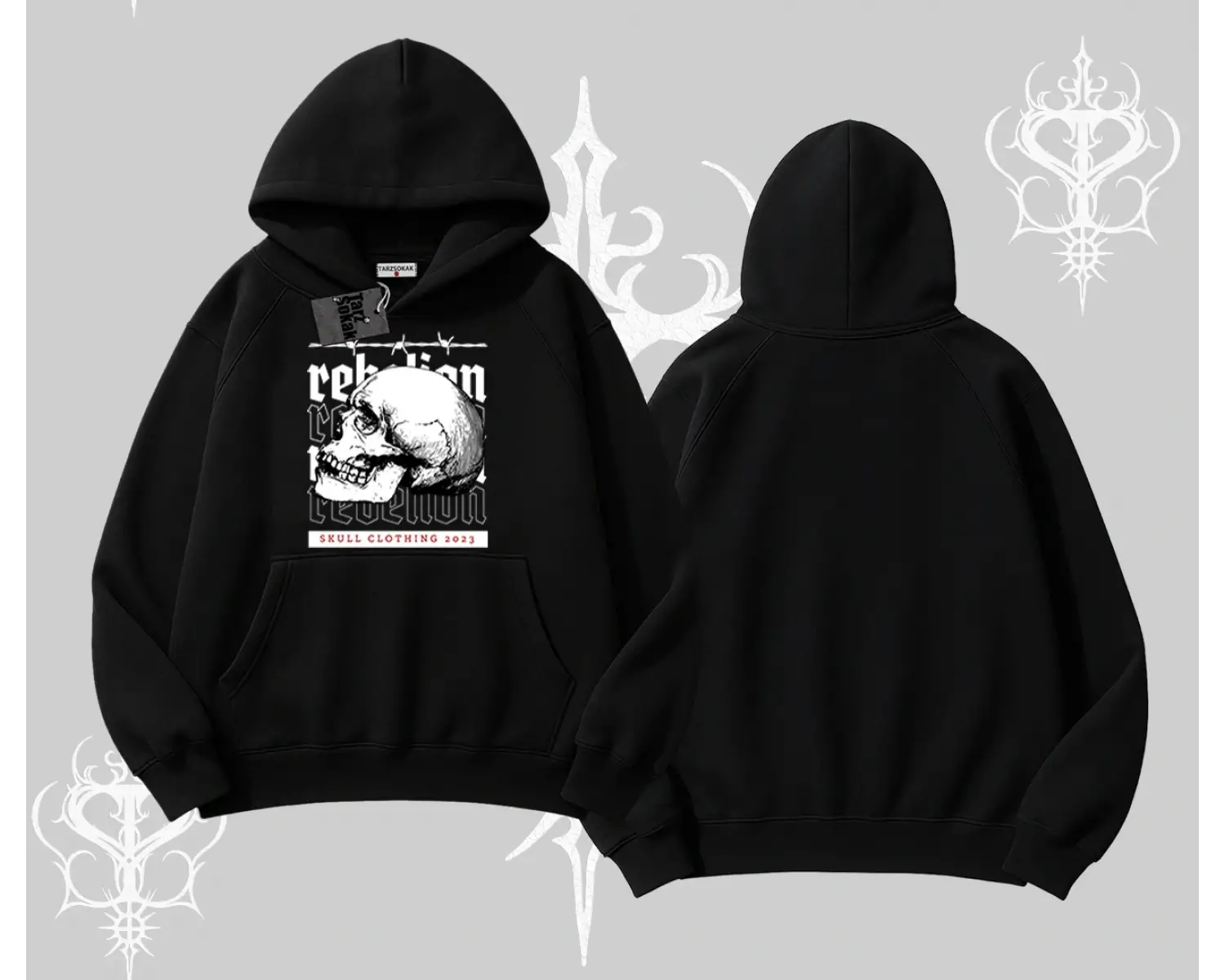 Kapşonlu Sweatshirt Rebellion Skull Underground Street Legacy