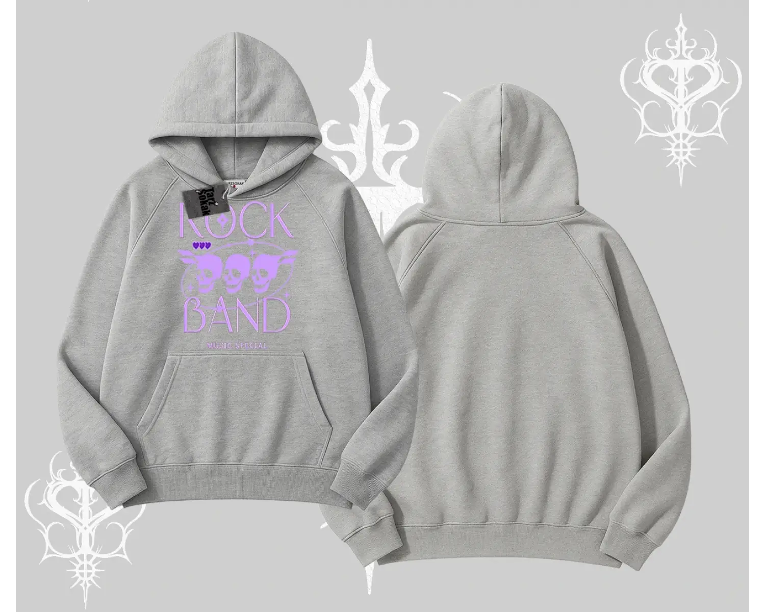 Kapşonlu Sweatshirt Rock Band Street Noise Culture