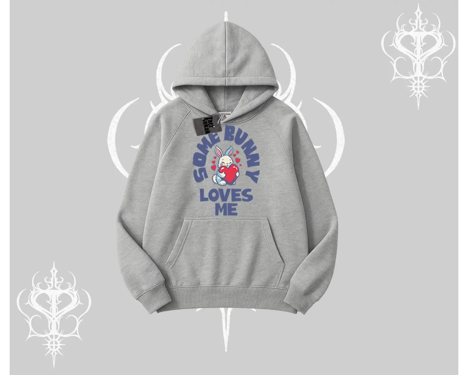 Kapşonlu Sweatshirt Sevimli Tavşan Some Bunny Loves Me Baskılı