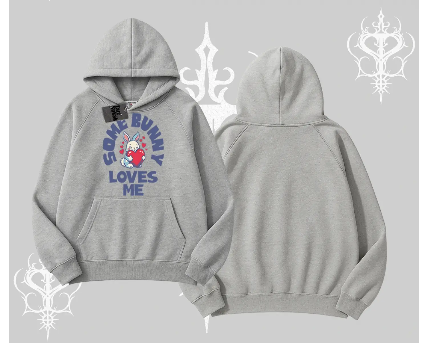 Kapşonlu Sweatshirt Sevimli Tavşan Some Bunny Loves Me Baskılı