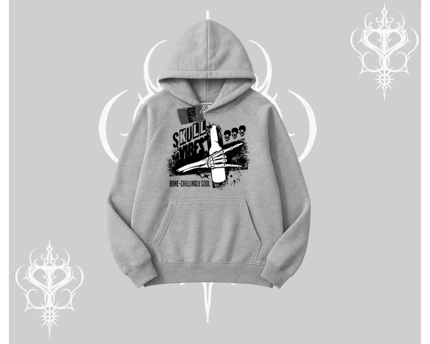 Kapşonlu Sweatshirt Skull Impact Bone Chilling Street Icon