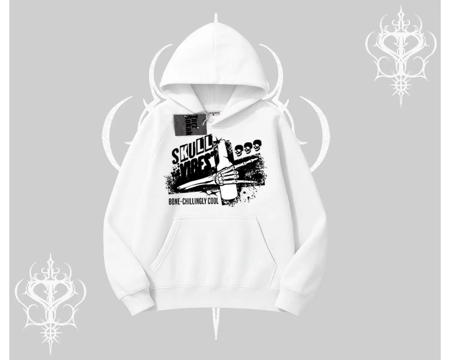 Kapşonlu Sweatshirt Skull Impact Bone Chilling Street Icon