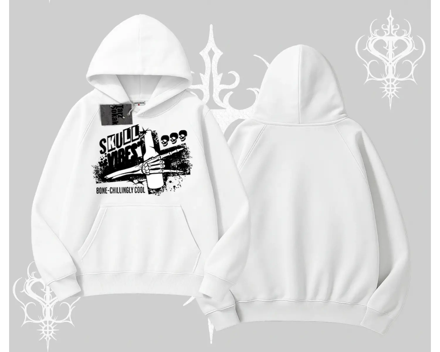 Kapşonlu Sweatshirt Skull Impact Bone Chilling Street Icon