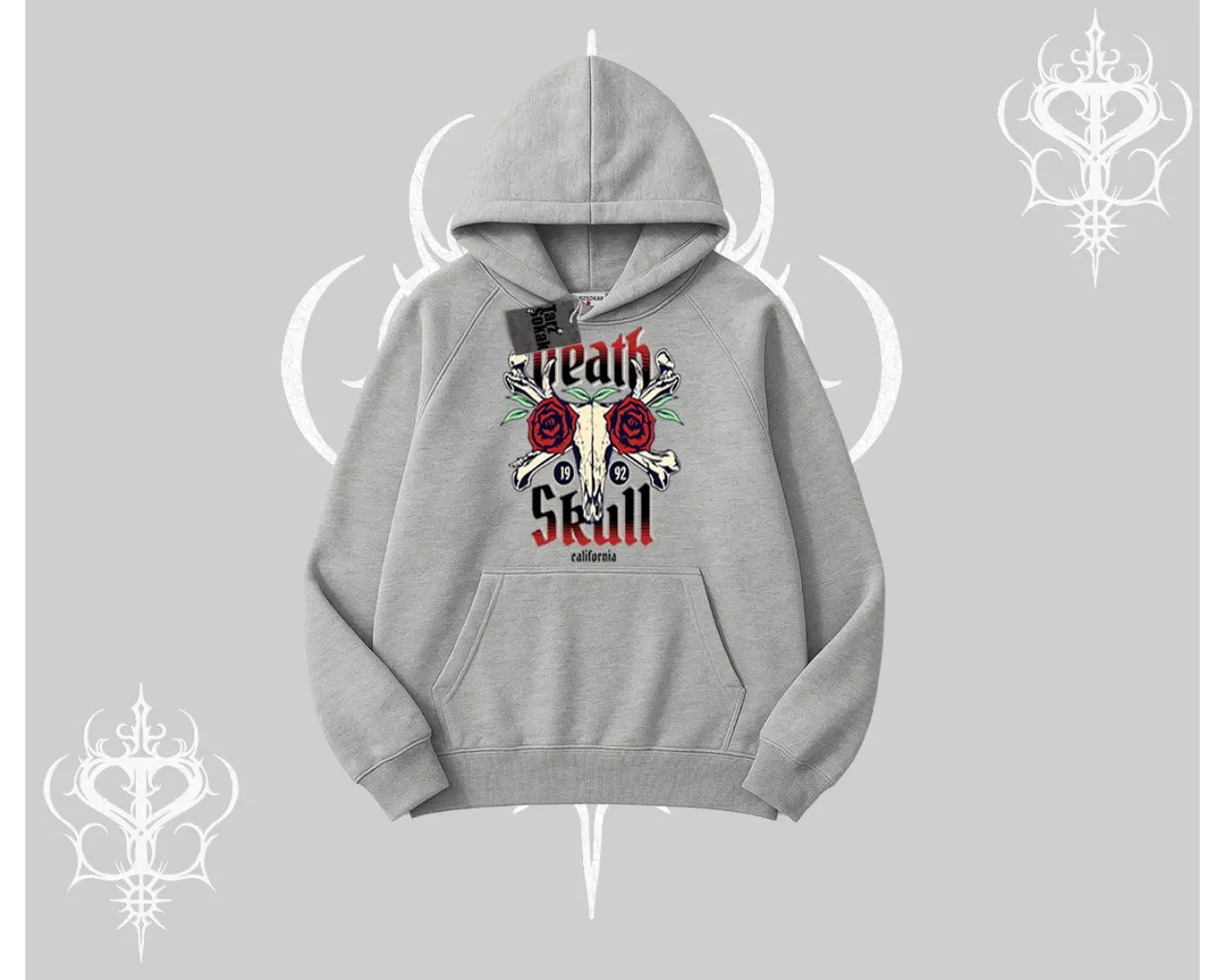 Kapşonlu Sweatshirt Skull & Roses Vintage West Coast Rebellion