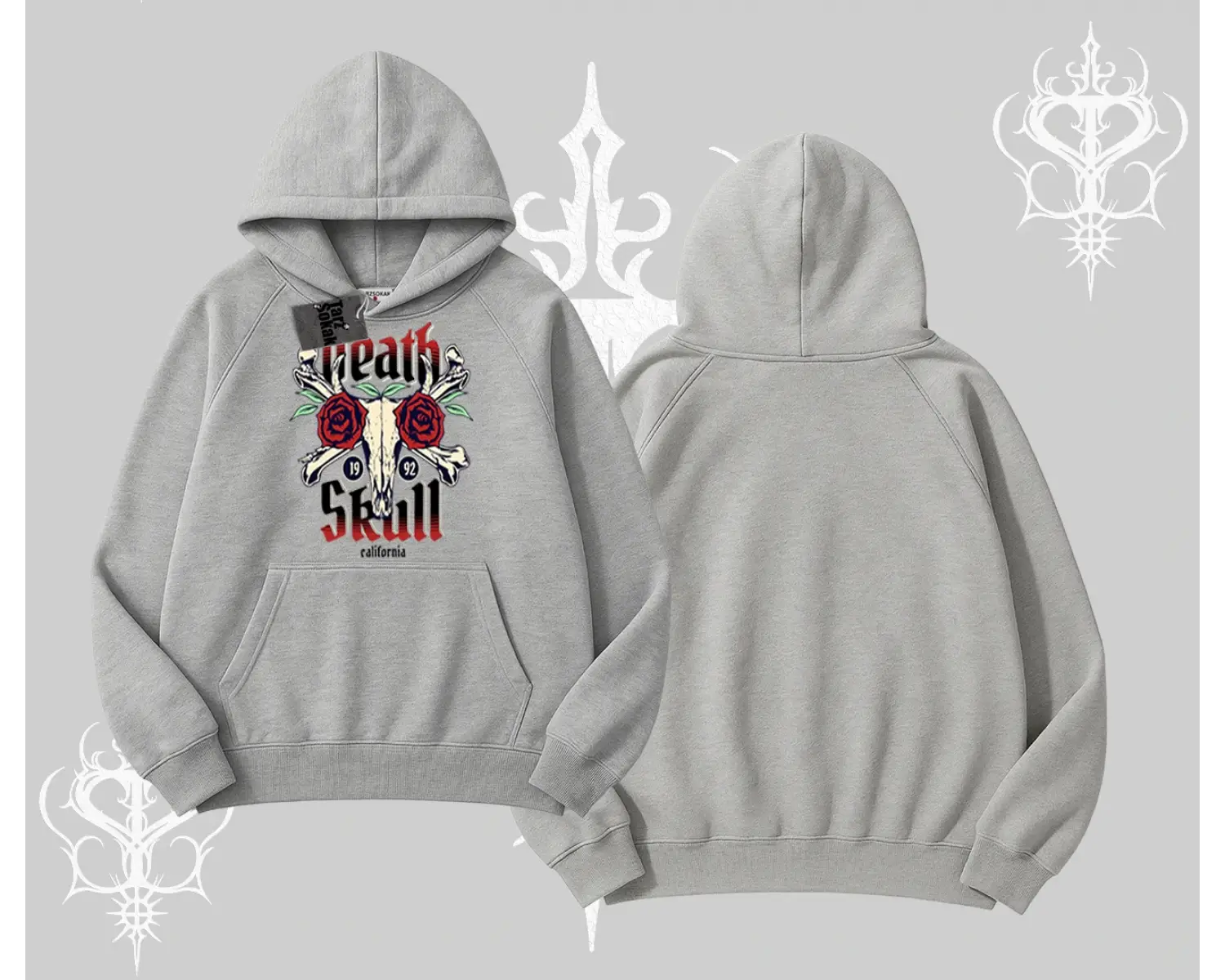 Kapşonlu Sweatshirt Skull & Roses Vintage West Coast Rebellion