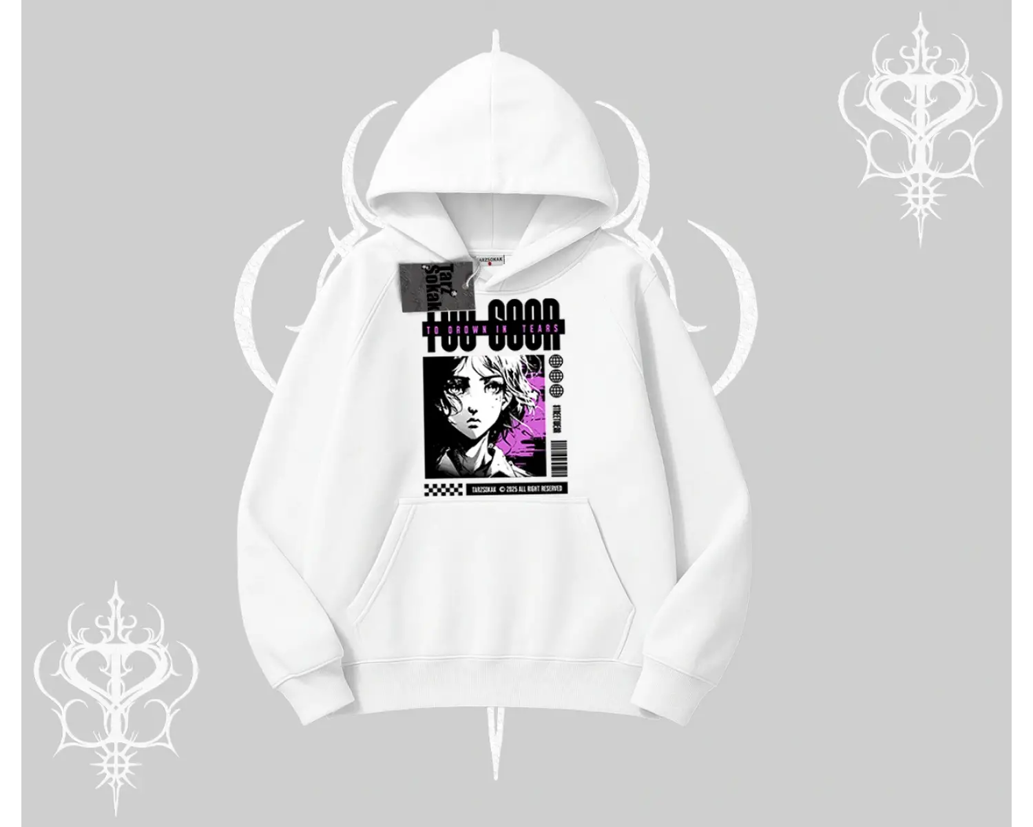 Kapşonlu Sweatshirt Too Good Anime Girl Grafik Baskılı