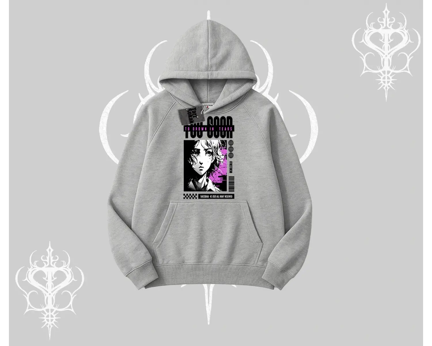 Kapşonlu Sweatshirt Too Good Anime Girl Grafik Baskılı