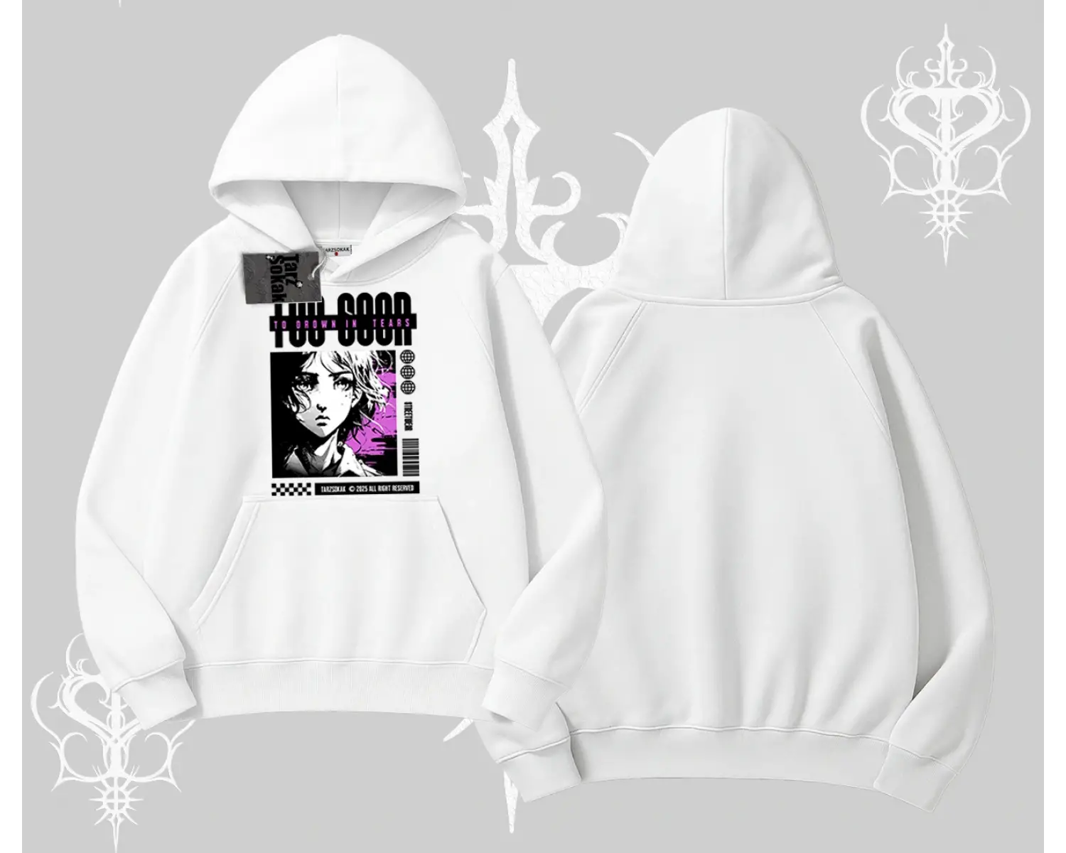 Kapşonlu Sweatshirt Too Good Anime Girl Grafik Baskılı