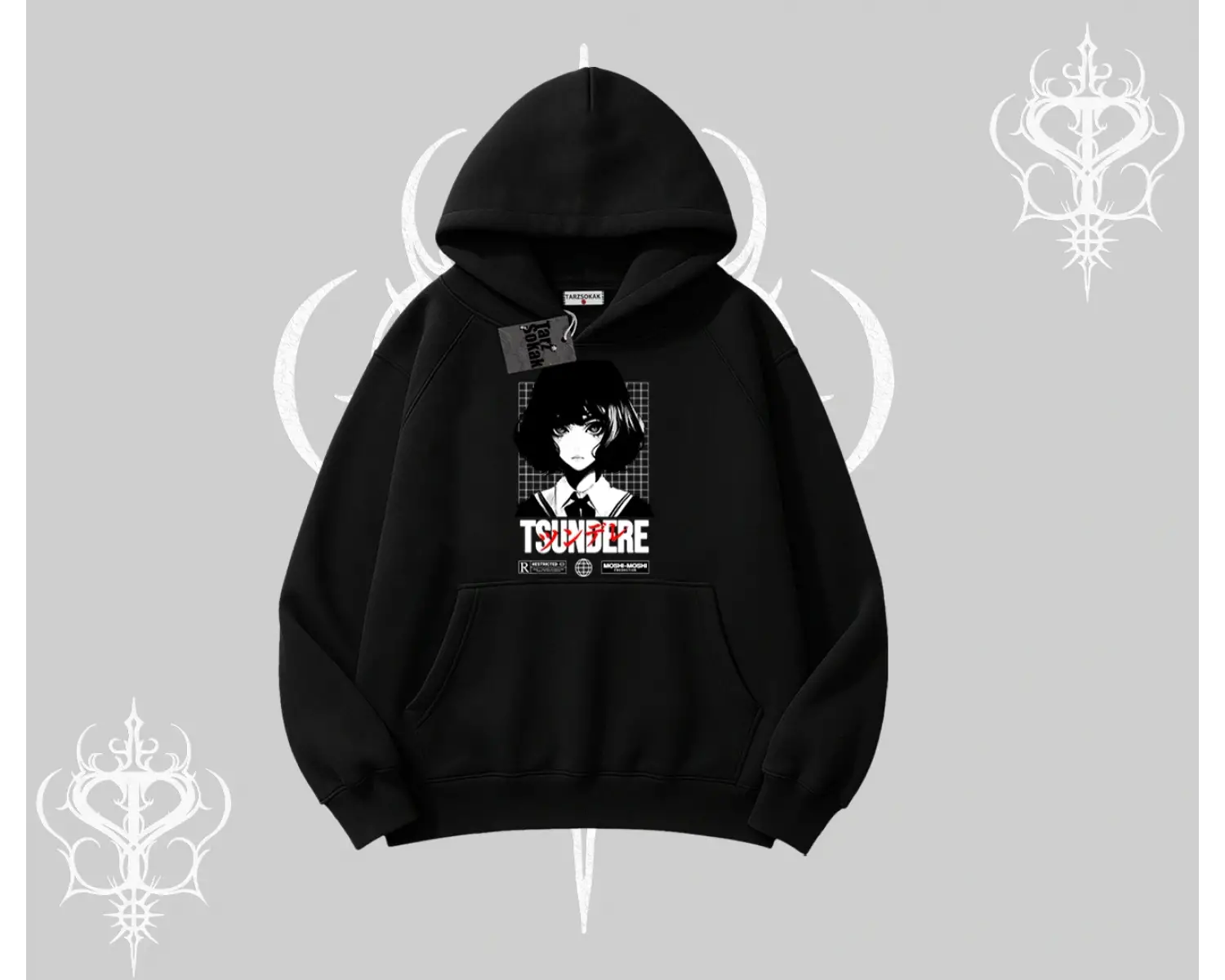 Kapşonlu Sweatshirt Tsundere Anime Japanese Style Baskılı