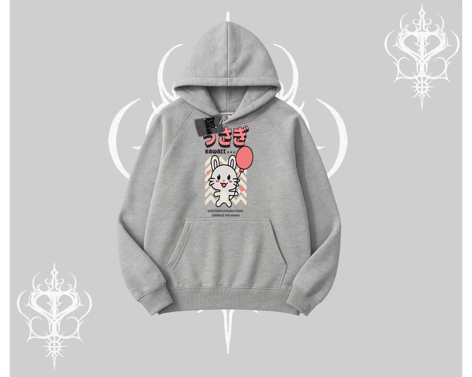 Kapşonlu Sweatshirt Usagi Kawaii Cute Heart Energy