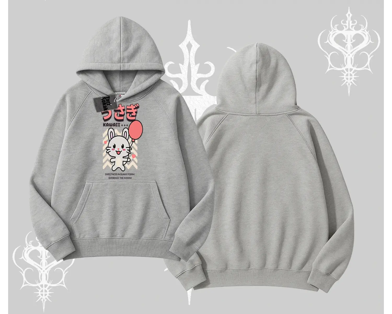 Kapşonlu Sweatshirt Usagi Kawaii Cute Heart Energy