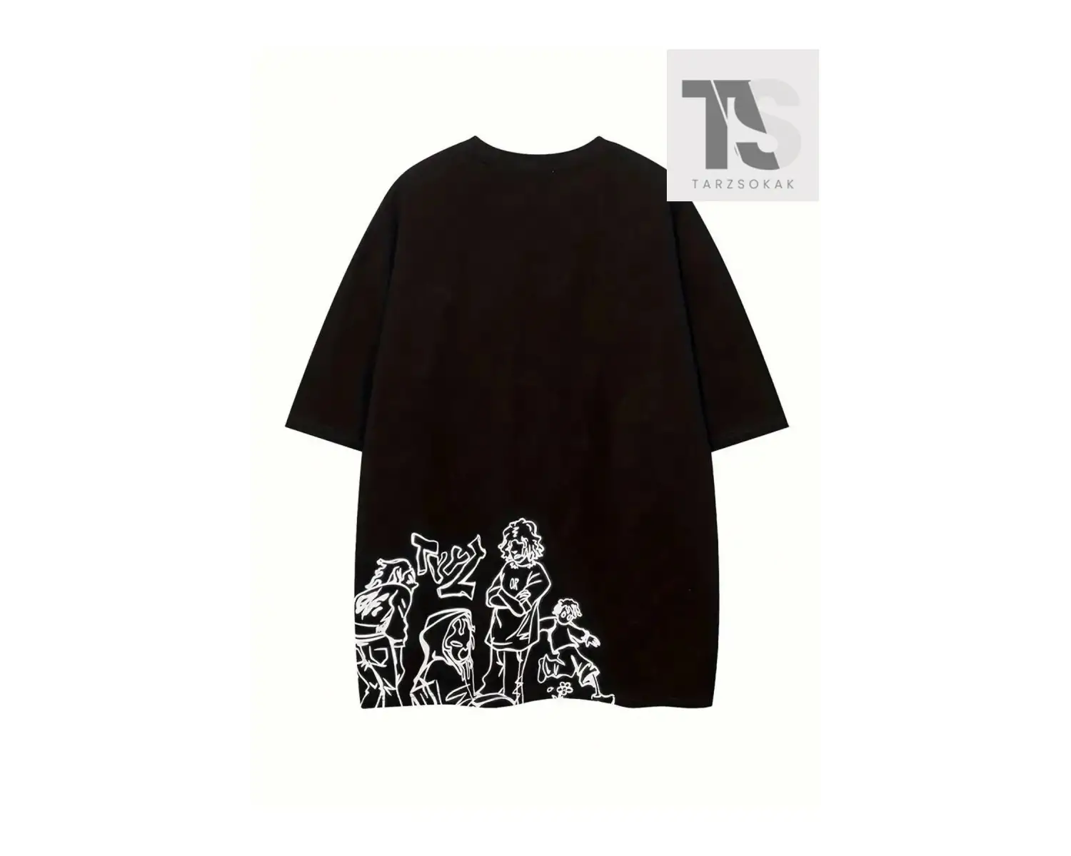 Karakter Tasarımlı Alfabe Baskılı Kadın Tişört