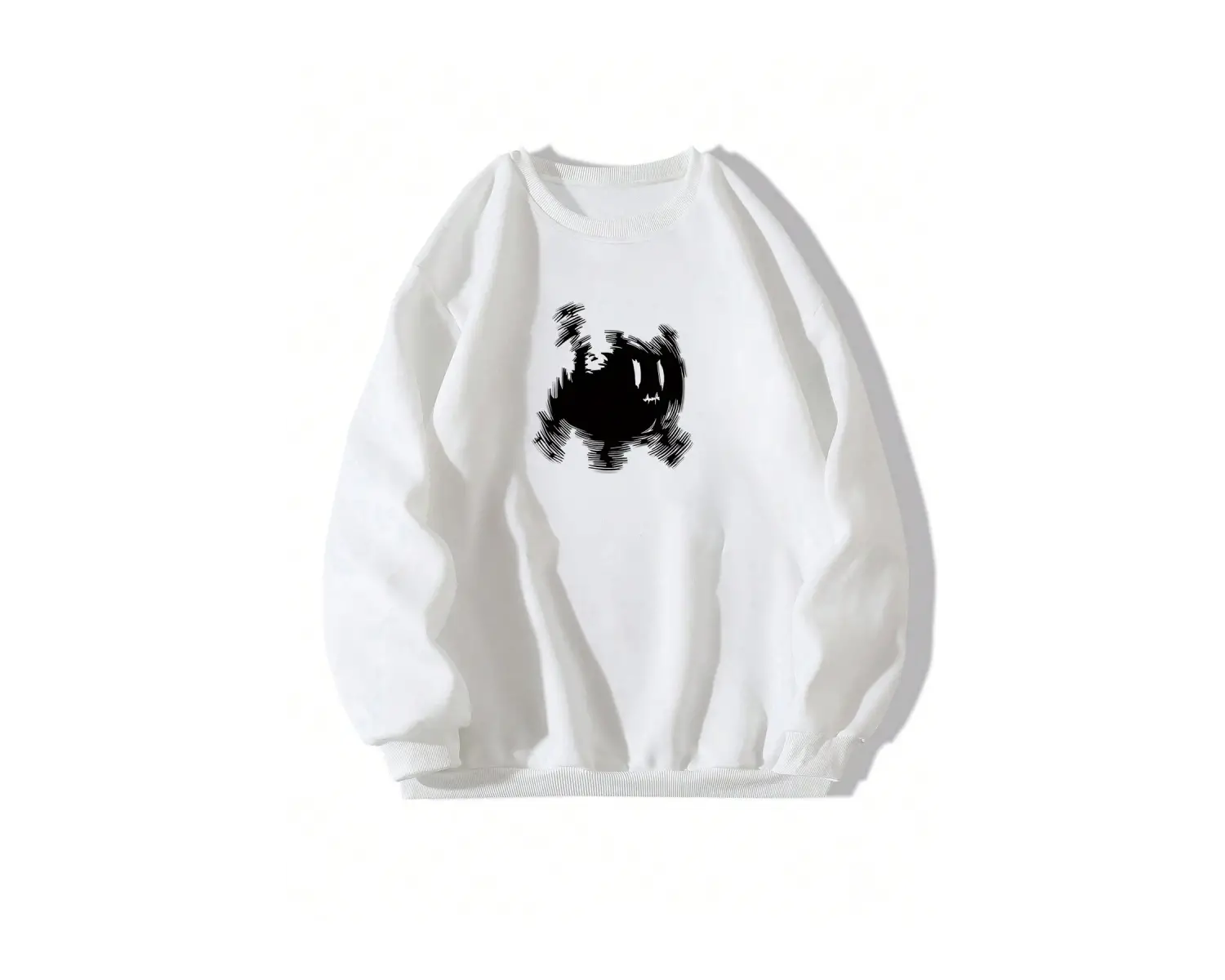 Karikatür Desenli Damla Sweat Beyaz