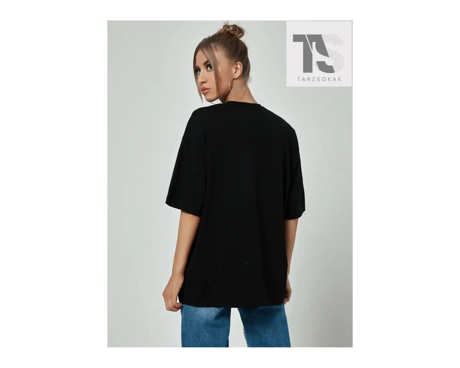 Karikatür Grafik Düşük Omuz Büyük Boy Tişört