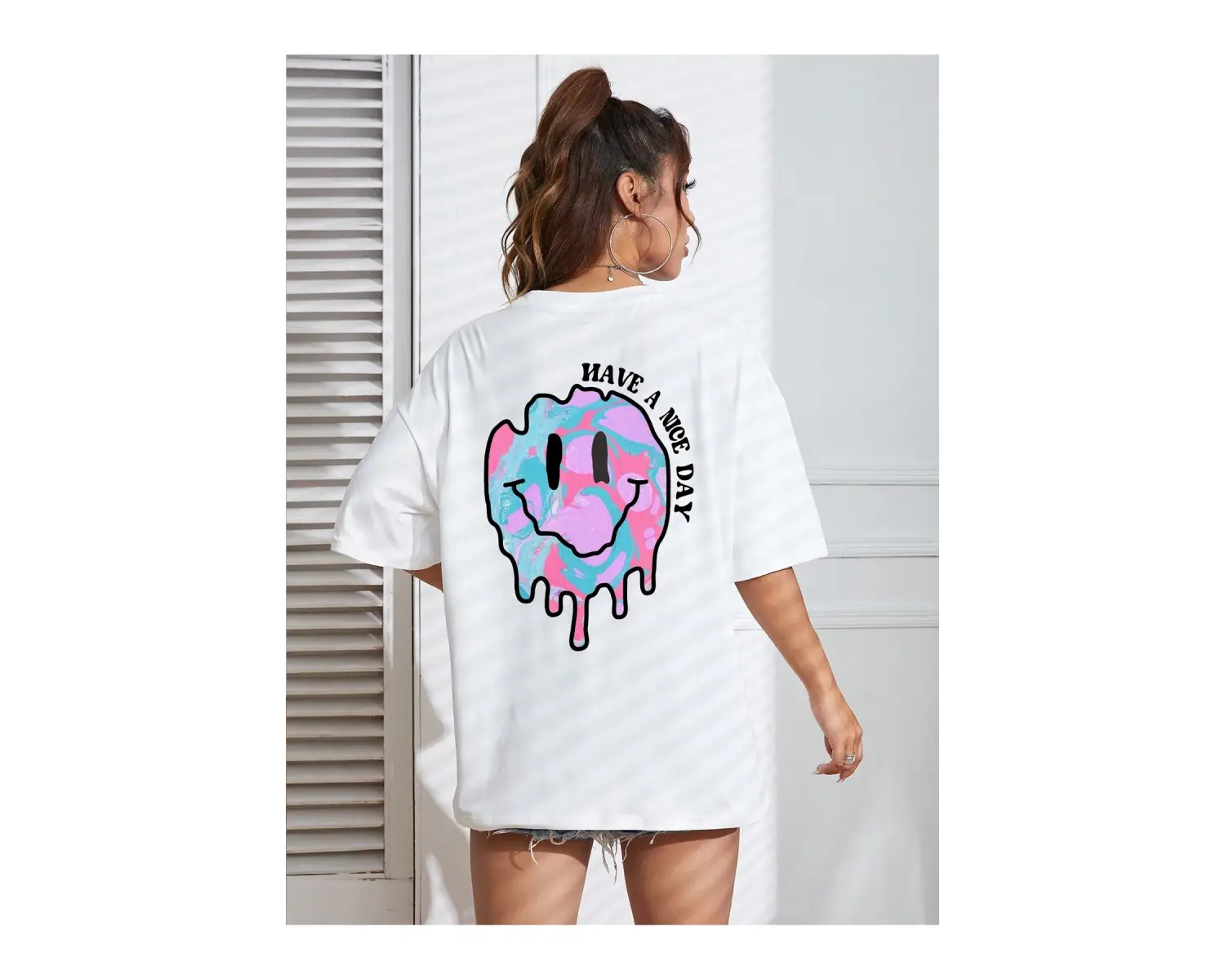 Karikatür ve Grafik tasarım Oversize T-shirt Cartoon/Letter serisi kod156