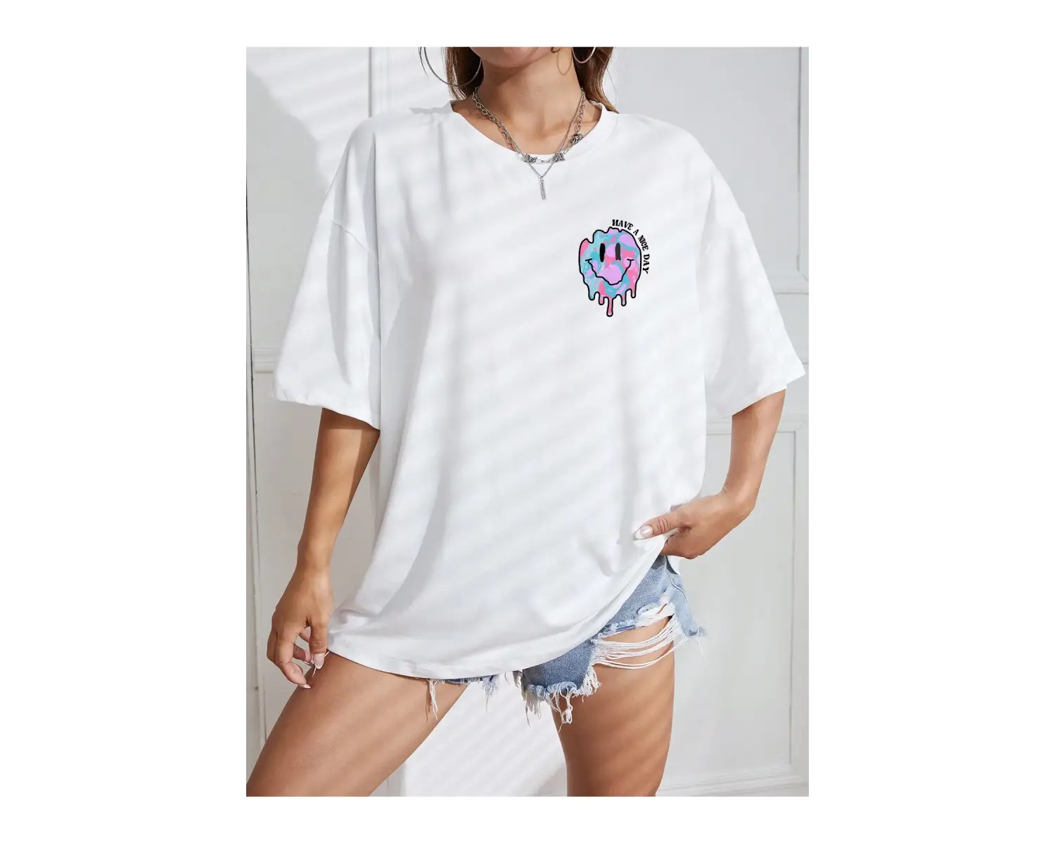 Karikatür ve Grafik tasarım Oversize T-shirt Cartoon/Letter serisi kod156