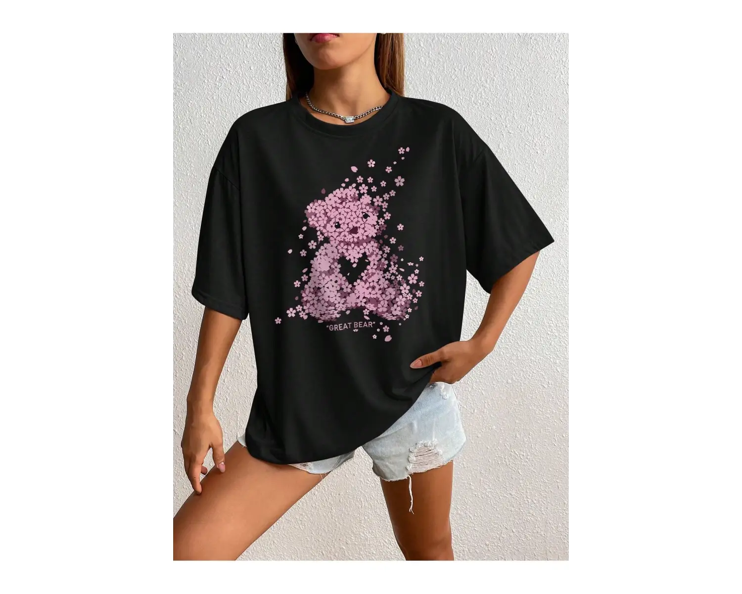 Karikatür ve Grafik tasarım Oversize T-shirt Cartoon/Letter serisi kod191