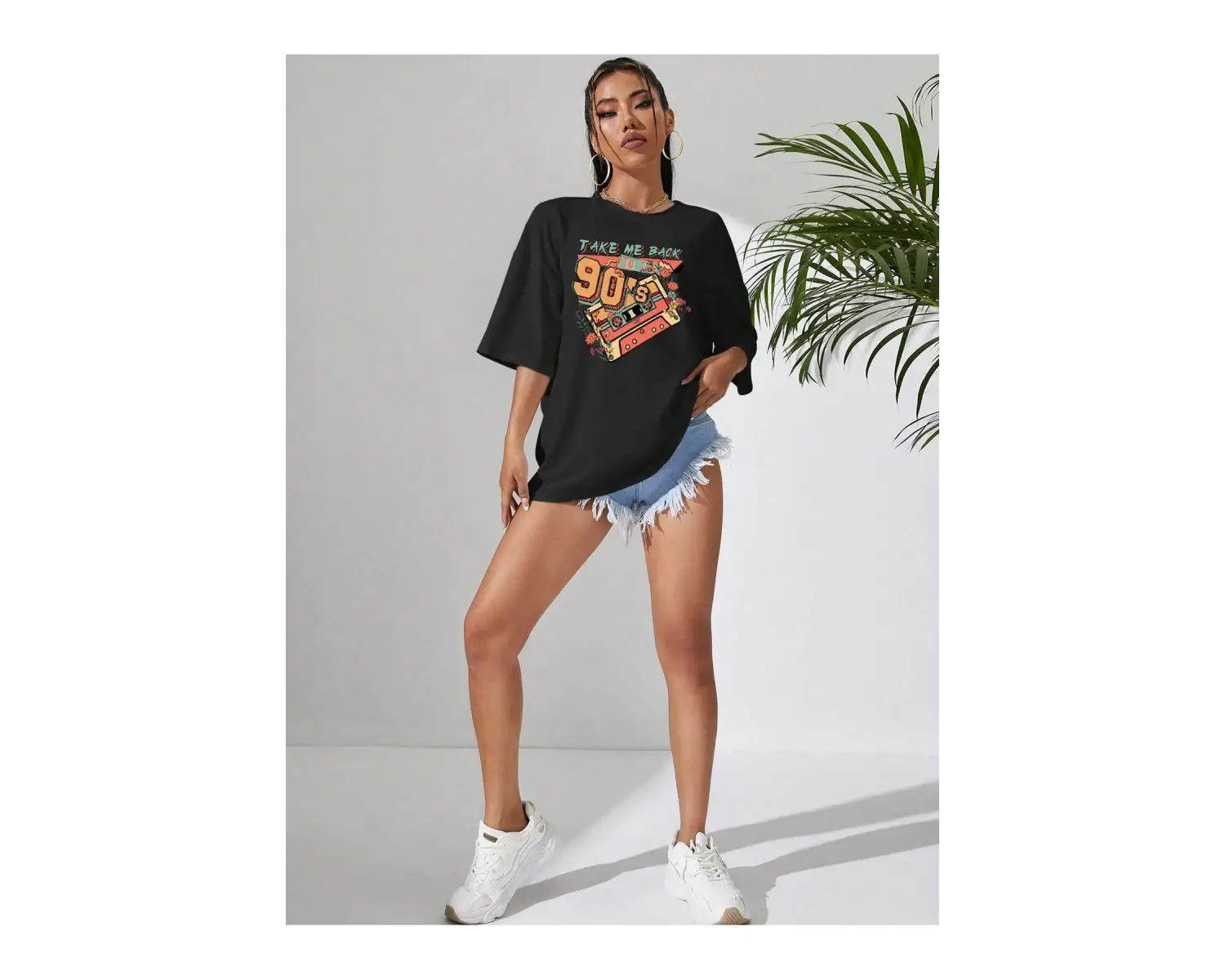 Karikatür ve Grafik tasarım Oversize T-shirt Cartoon/Letter serisi kod20