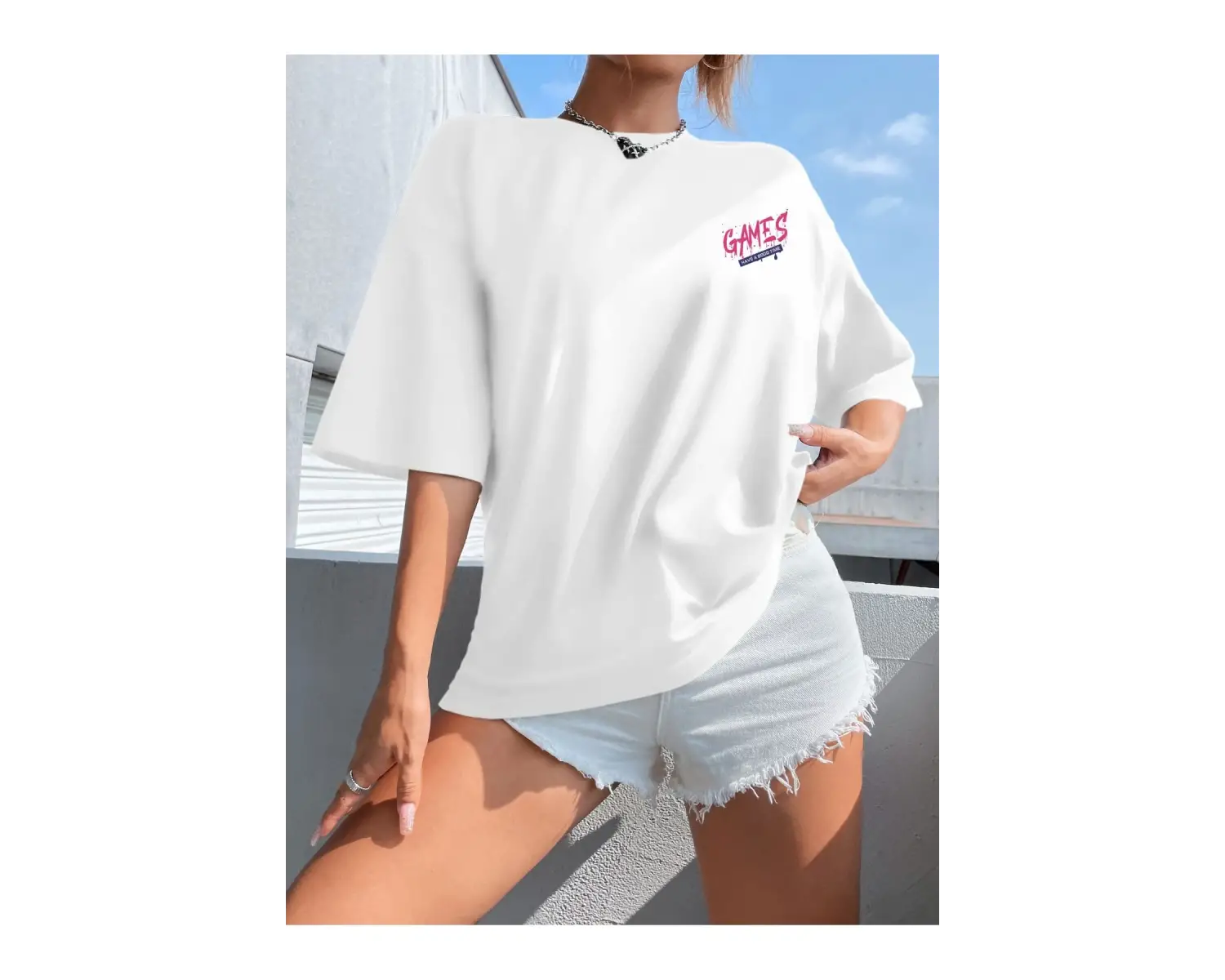 Karikatür ve Grafik tasarım Oversize T-shirt Cartoon/Letter serisi kod209