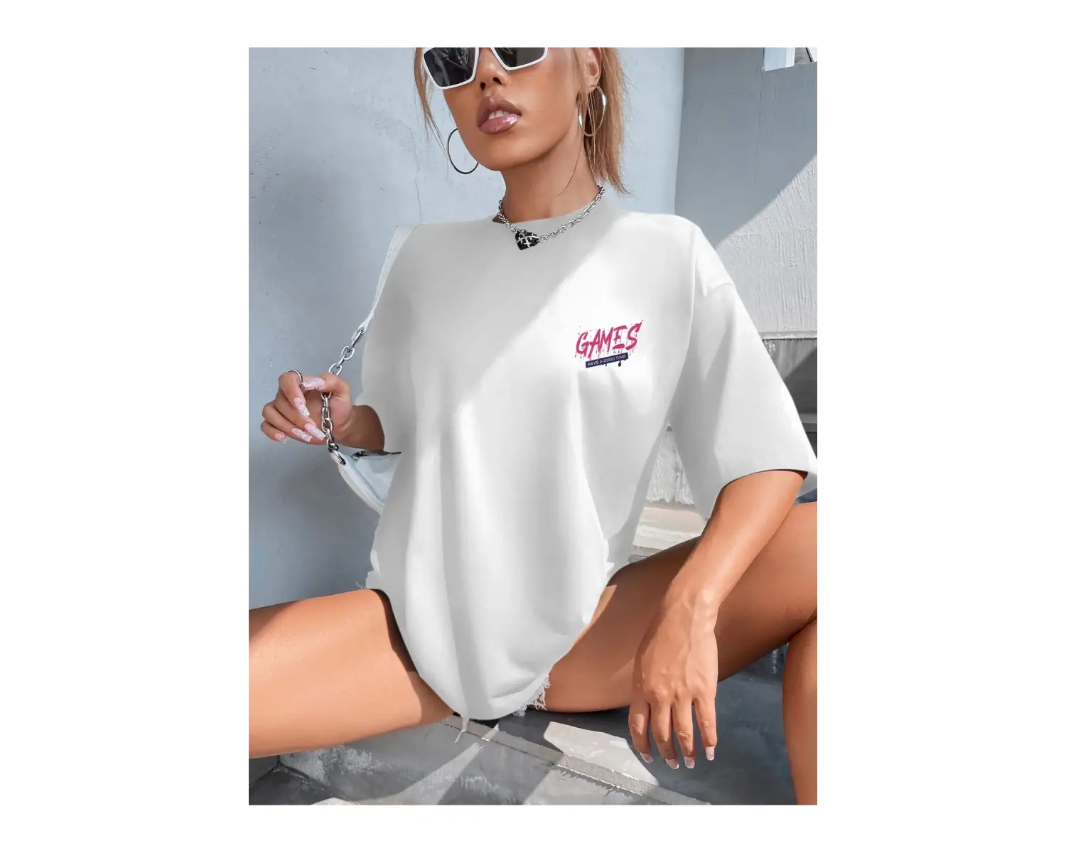 Karikatür ve Grafik tasarım Oversize T-shirt Cartoon/Letter serisi kod209