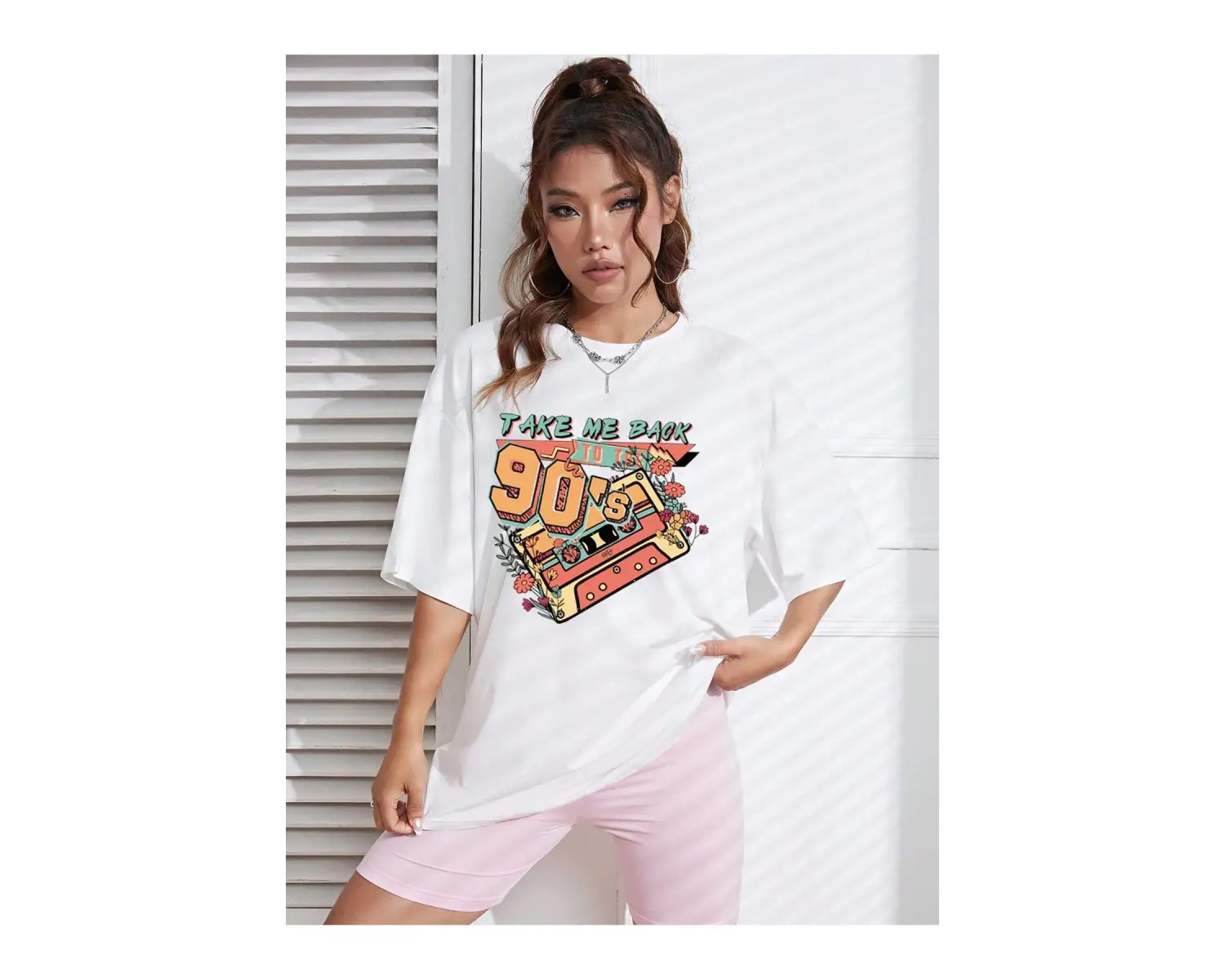 Karikatür ve Grafik tasarım Oversize T-shirt Cartoon/Letter serisi kod21