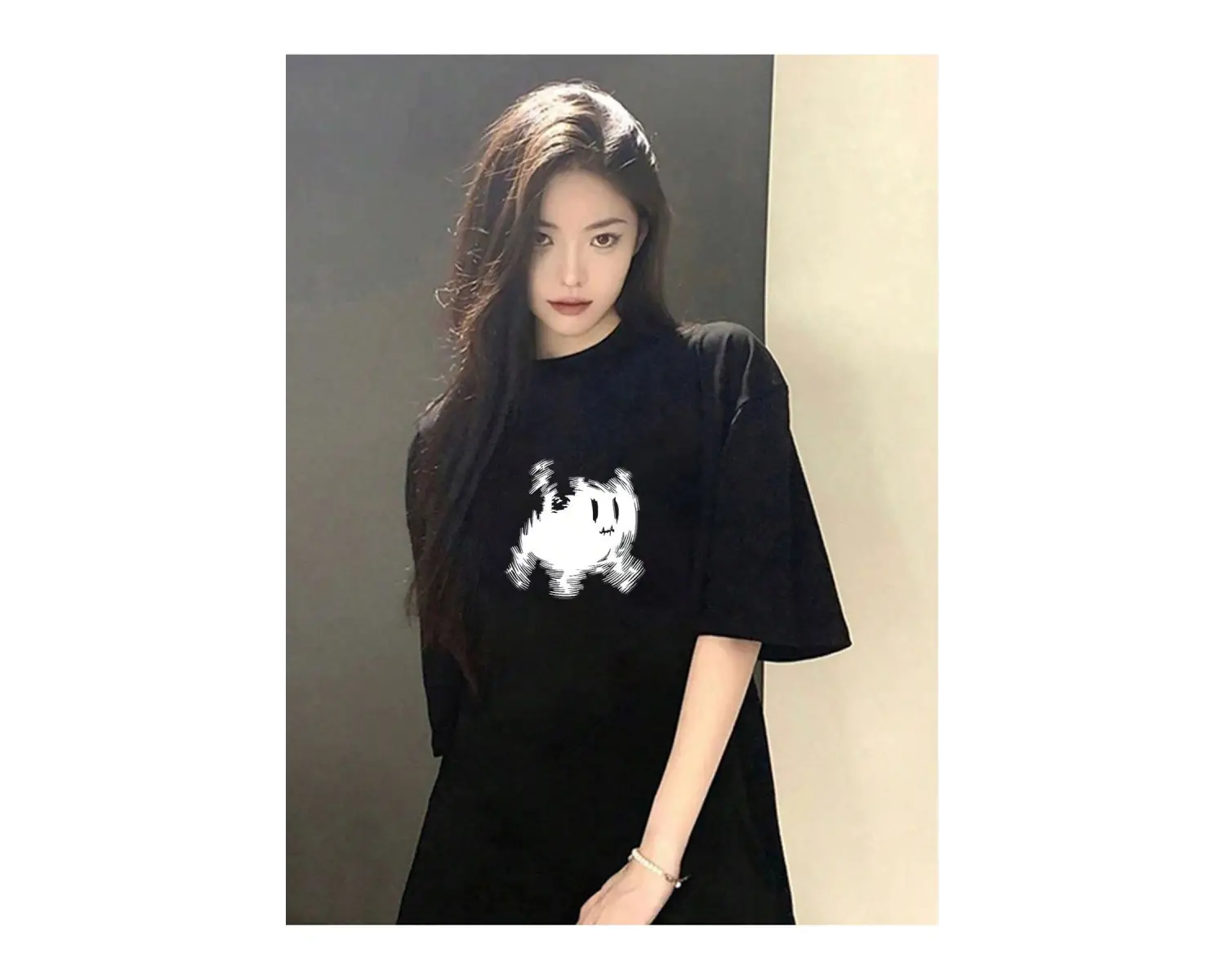 Karikatür ve Grafik tasarım Oversize T-shirt Cartoon/Letter serisi kod364