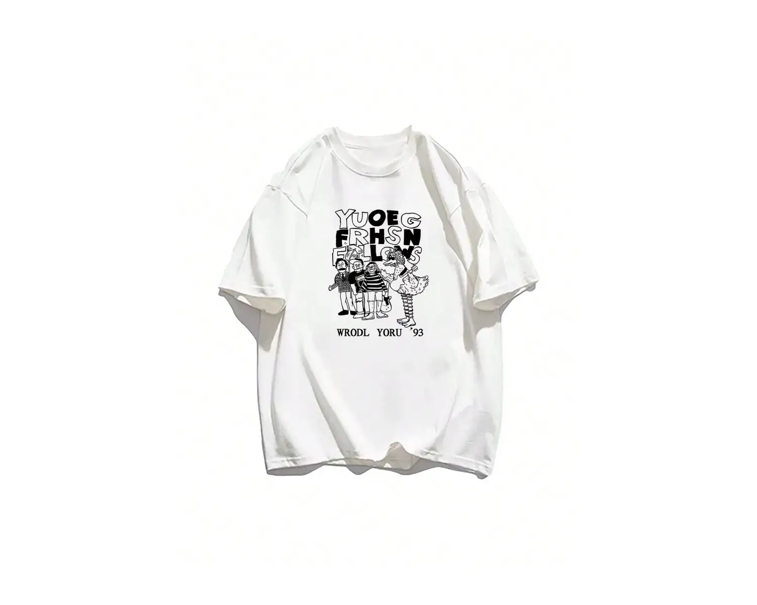 Karikatür ve Grafik tasarım Oversize T-shirt Cartoon/Letter serisi kod428